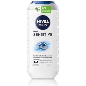 NIVEA MEN Sensitive - Dusch-Shampoo - 250 ml - 3-in-1 - Voor Gezicht, Lichaam en Haar