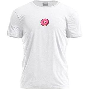 Bona Basics, Digitaal bedrukt, basic T-shirt voor heren,%100 katoen, wit, casual, herentops, maat: L, Wit, L