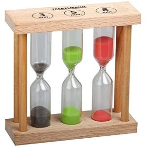FACKELMANN 49096 zandloper, hout, bruin, 3,5,8 minuten