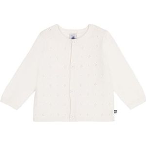 Petit Bateau Gebreid vest voor baby, wit, 3 Maanden