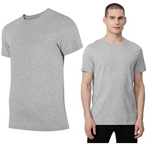 4F Heren T-shirt TSM352 T-shirt, Cold Light Grey Melange, L voor heren, Cold Light Grey Melange, L