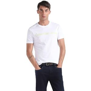 Calvin Klein Jeans Heren T-shirt met korte mouwen Institutioneel Logo Slim Fit, Helder Wit, XS