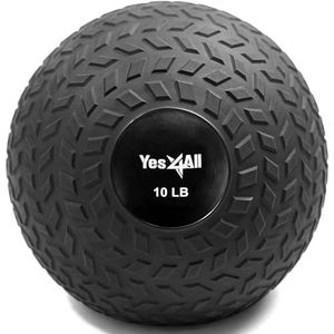 Yes4All JLMS 4,5 kg Slam Ball voor krachttraining - Slam Medicine Ball (4,5 kg, zwart)