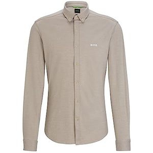 BOSS Biado R regular fit overhemd van katoen-piqué-jersey met button-down-kraag, lichtgroen, XXL