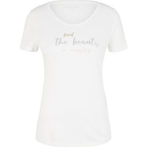 TOM TAILOR Dames T-shirt 1036193, 10315 - Whisper White, S