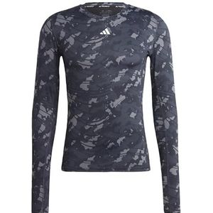 adidas Techfit Allover Print Training Long-Sleeve Top T-shirt voor heren