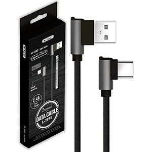 V-TAC USB-C naar USB A-kabel, hoek van 90 graden, 1 meter, type C-kabel voor smartphone, computer, tablet, snel opladen 2.A en gegevensoverdracht, compatibel met Apple Huawei Samsung
