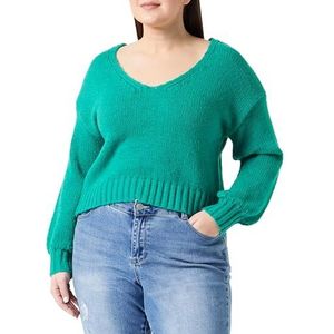 myMo Dames Sookie, modieuze polyester zwart maat XS/S pullover sweater, groen, M