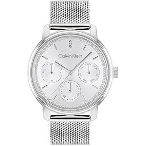 Calvin Klein Vrouwen analoog quartz horloge met roestvrij stalen band 25200180, Lichtgrijs, armband