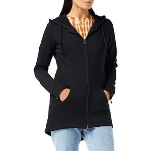 Urban Classics Sweatshirt voor dames, sweatparka met capuchon en ritssluiting, verkrijgbaar in meer dan 10 kleuren, maat XS tot 5XL, zwart, XL