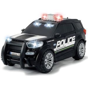 Dickie Toys Ford Interceptor politieauto XL – 25 cm grote politie-SUV, schaal 1:18, met vrijloop, blauw licht en sirene, voor kinderen vanaf 3 jaar