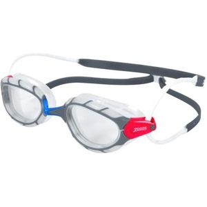 Zoggs Predator Goggles, UV-bescherming, zwembril, snel aan te passen zwembril, mistvrije zwembril voor volwassenen, ultrafit, helder/grijs/helder, normale pasvorm