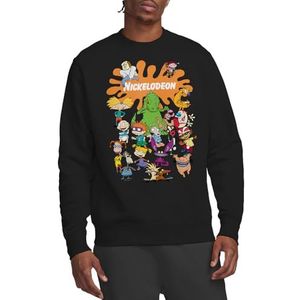 Nickelodeon Brand Nick Splat Group Crew Sweatshirt, Zwart, Small, Zwart, S