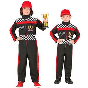 Widmann 52596 52596 Kinderkostuum Formule 1 bestuurder, overall, racer, sporter, themafeest, carnaval, jongens, meerkleurig, 128 cm / 5-7 jaar