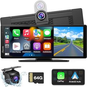 Carpuride W903 - Draagbare Draadloze Carplay & Android Auto - 9,3 inch HD IPS Scherm - Met Dashcam
