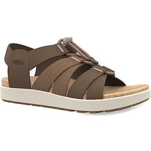 KEEN Elle Slingback Sandalen met gemengde riem voor dames, Geroosterde Kokos Berk, 38 EU