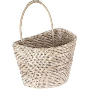 Kouboo La Jolla Rotan wandmand, honingbruin, klein, rotan en rieten wilg, White Wash, Large