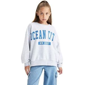 DeFacto Gebreid sweatshirt voor meisjes, grijs, 5-6 Jaren