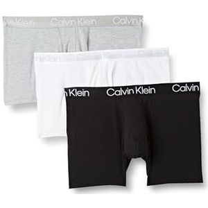 Calvin Klein - Heren ondergoed Multipack - Medium Rise - Calvin Klein Trunks - 3 Pack - Signature Tailleband Elastisch - Veelkleurig, Zwart/Wit/Grijs, S