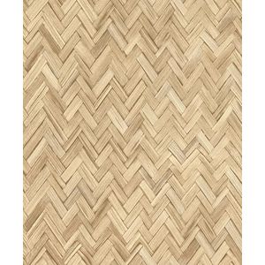 Rasch Behang 410334 - vliesbehang met houtlook in visgraatpatroon in licht beige-bruin uit de collectie Beachhouse
