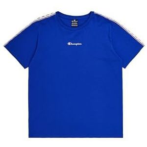 Champion Legacy Retro Sport B - Tape S/S Crewneck T-shirt, elektrisch blauw, 9-10 jaar kinderen en jongeren SS24, Blauw