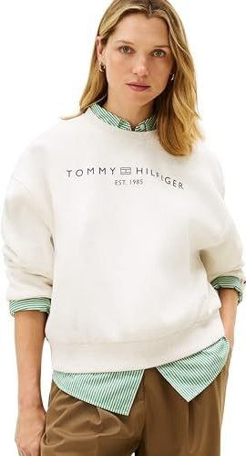 TOMMY HILFIGER Sweatshirt  zwart / wit gemêleerd