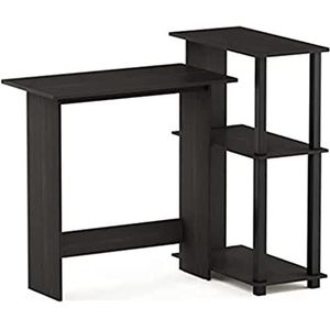 Furinno Abbott bureau met boekenkast, hout, espresso/zwart, 59,99 x 59,99 x 84,99 cm