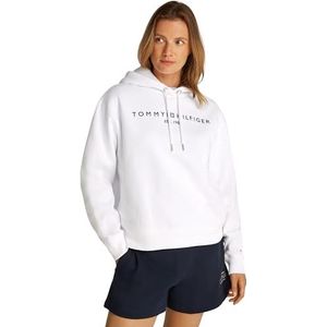 Tommy Hilfiger Dames MDRN REG CORP LOGO HOODIE WW0WW43598 Pullover Hoodie, Th Optic White, M, Wit (Th Optisch Wit), M