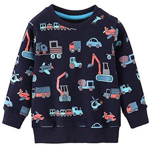 CM-Kid Sweatshirt, ronde hals, trui voor kinderen, C-ingenieursvoertuig - donkerblauw, 3-4 Jaren