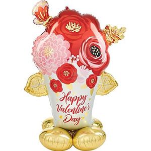 Amscan Anagram 4373211 - Valentijnsdag geschilderde bloemen Airloonz luchtgevulde folieballon - 53