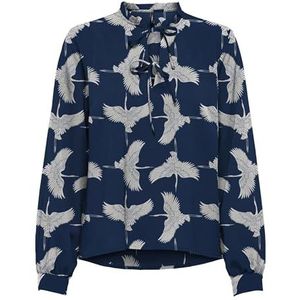 Onlnova Life Vis L/S Monica Top, blauw, L