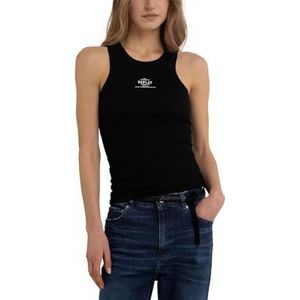 Replay Dames W3792 dragershirt/cami shirt, 098 zwart, S, 098 Black, S