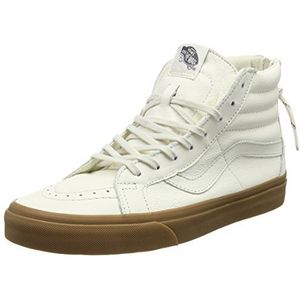Vans Sk8-hi Slim-Zip Hi-Top Sneakers, Witte Wandelen Wit Gom, 43 EU