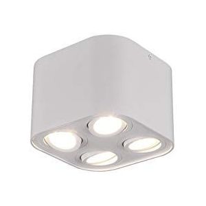 Trio Leuchten Plafondlamp Cookie 612900431, metaal mat wit, excl. 4x GU10