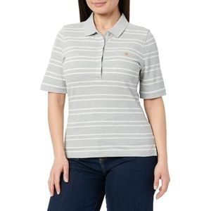 GANT SLIM STRIPE SHIELD SS PIQUE POLO, lichtgrijs gem., S