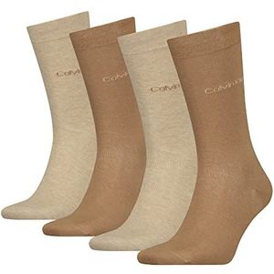Calvin Klein Herengeschenkdoos, casual sokken, verpakking van 4 stuks, Caramel Combo, One Size