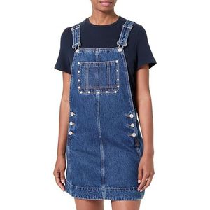 7 For All Mankind Dungaree Dress Le Blue met Carpenter Details, Donkerblauw, XS
