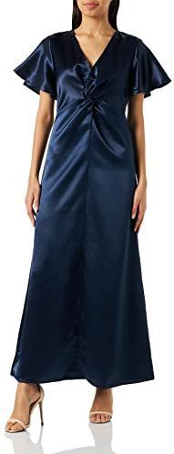 VILA - Sittas - Avondjurk - Navy - Gevoerde Zoom/Rand - V-hals