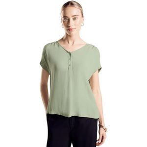 Materiaalmix T-shirt, Soft Moss Green, 40