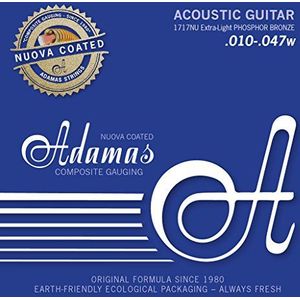 Adamas snaren voor akoestische gitaar ongecoat Plain - blanke stalen snaren, messing bal end .017""/0, 43mm