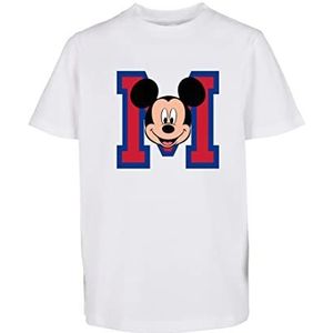 Mister Tee Mickey Mouse M Face Kids Tee, T-shirt voor kinderen, regular fit, maten 110-164, wit, 110 cm