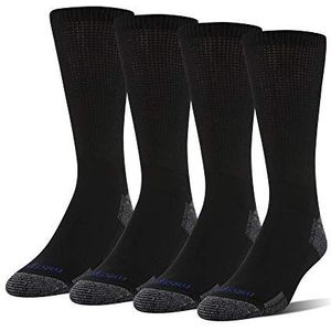 MediPeds heren Nanoglide Crew sokken, 4-pack, Zwart/Grijs, XL