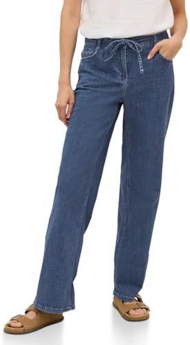 Cecil Dames Wide Legs jeans met flared pijpen in Blauw, Gr: 27