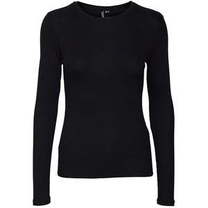 Licht Pullover Lange Mouw Shirt Ronde Hals Trui Rib Jersey Slim Fit VMROMA, Colour:Black, Size:XL