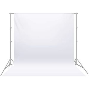 Neewer 9 x 13 voeten / 2,8 x 4 m achtergrond voor fotostudio video achtergrond van polyester achtergrondscherm, achtergrondsteun niet inbegrepen (wit)