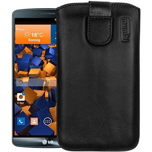 mumbi Echt leren hoesje compatibel met LG G3 hoes leren tas case portemonnee, zwart