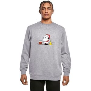 Merchcode Heren Crewneck Peanuts Snoopy Santa Basic Crewneck, Regular Fit, XL, Heather Grey, XL