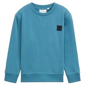 TOM TAILOR Jongens kinderen sweatshirt met badge, 31524 - zeeblauw, 92-98