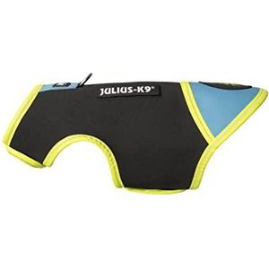 Julius-K9 IDC Neopreen Hondenjas, Maat: Baby 2, Zwart en Aquamarijn