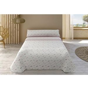 Libela Beddengoedset Pedro roze, voor 150 cm brede bedden